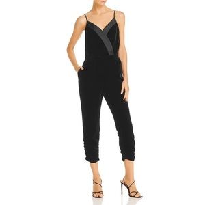 Parker Polyester Black Velvet Jumpsuit sz 0 NWT